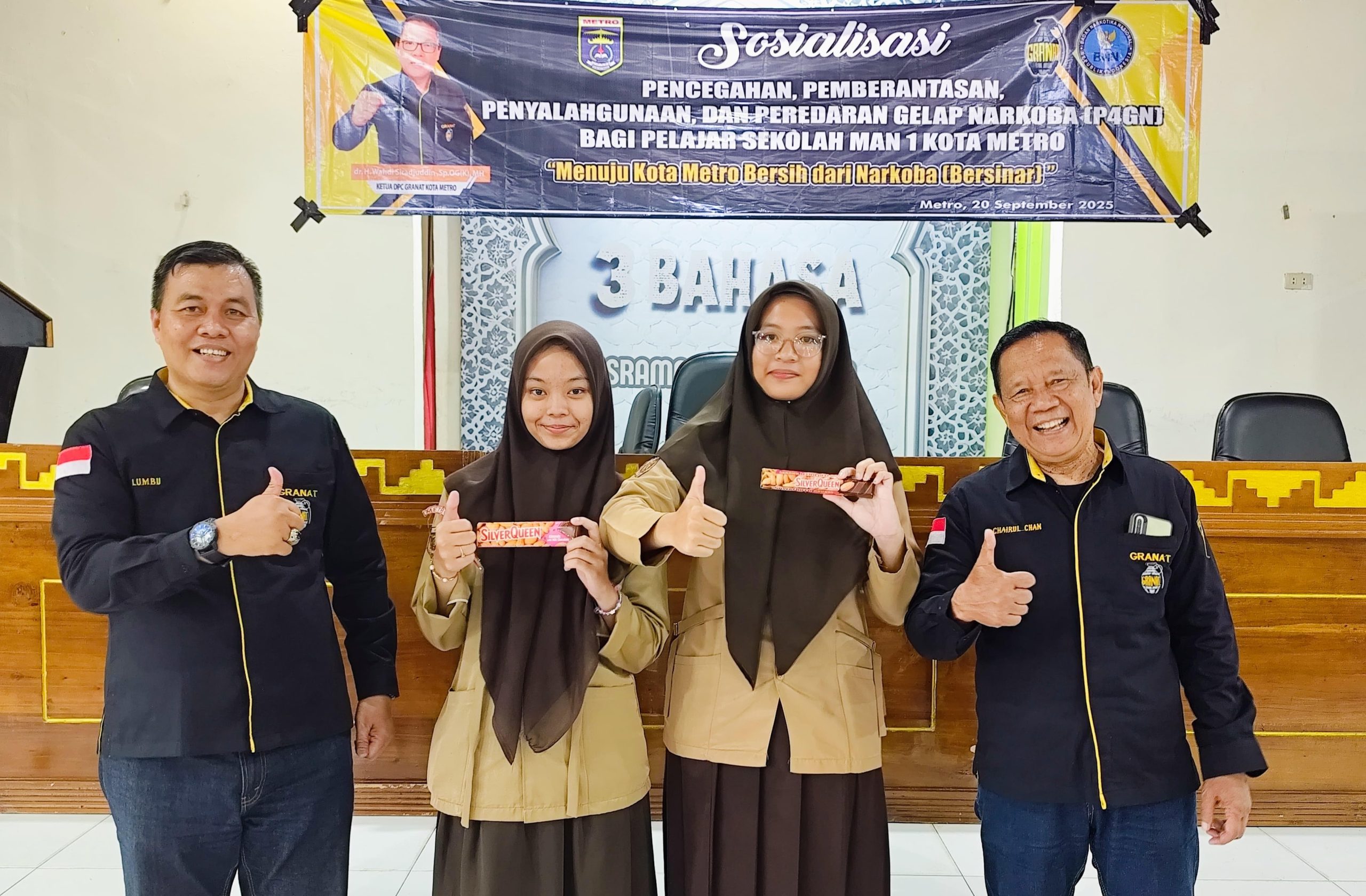 GRANAT Kota Metro Berikan Edukasi tentang Bahaya Narkoba kepada Pelajar