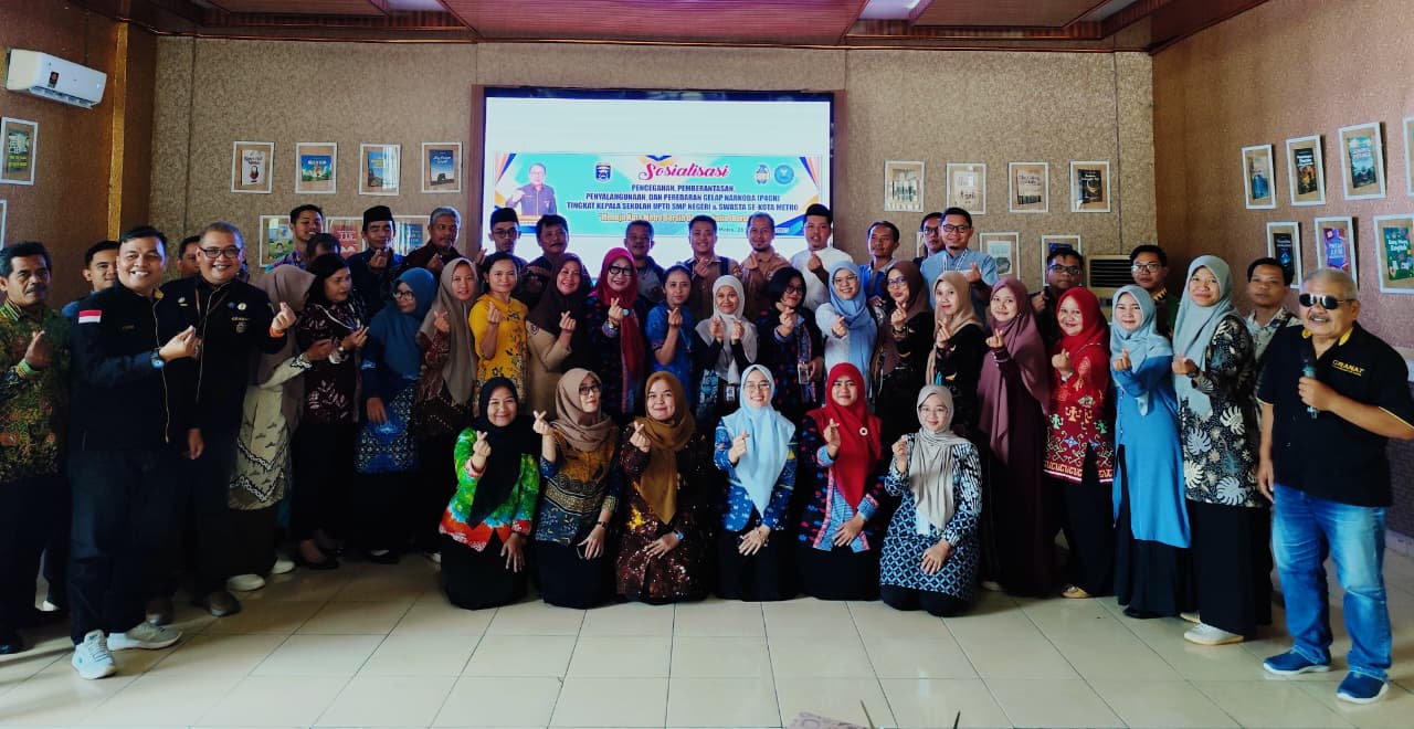 Kepala Sekolah SMP Negeri dan Swasta Se Kota Metro Antusias Mengikuti Sosialisasi P4GN oleh GRANAT