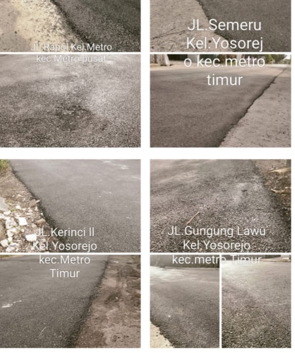 Kadis PUTR Kota Metro Kesan Bungkam, Proyek Peningkatan Jalan Hot Mix “Asal Jadi” Tidak Sesuai Standar Teknis