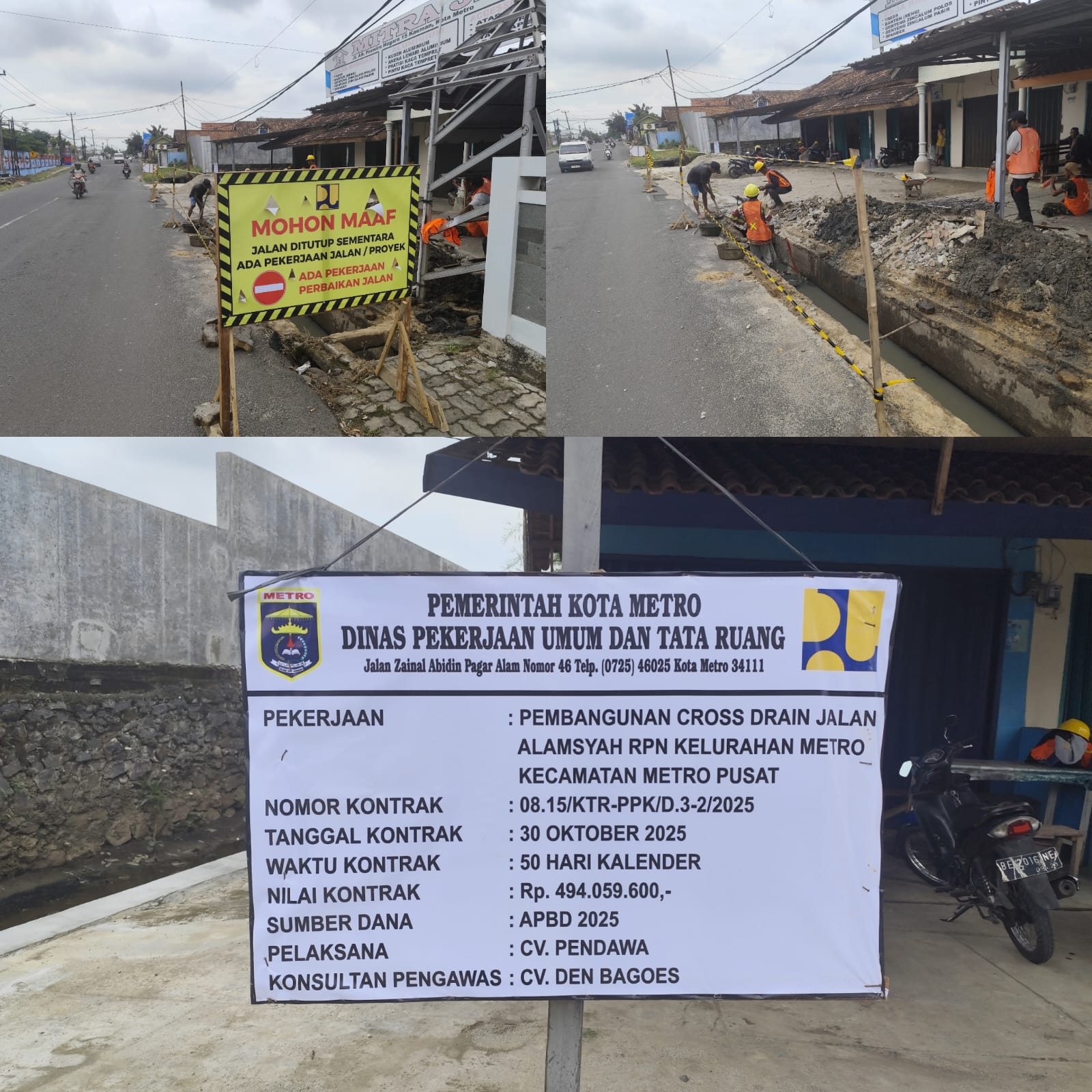 Proyek Pembangunan Cross Drain Jalan Alamsyah Ratu Prawira Negara: Contoh Keselamatan dan Kualitas